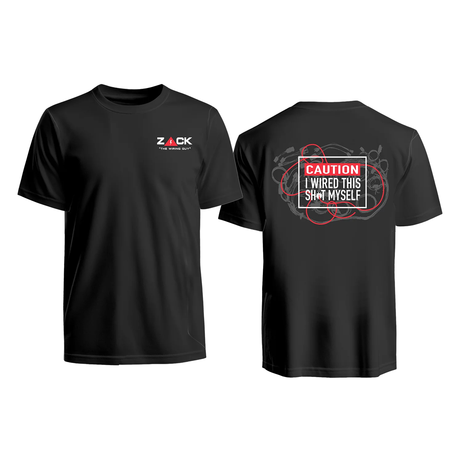 1157-zack-the-wiring-guy-caution-shirt-1.webp Zack the Wiring Guy Caution Shirt
