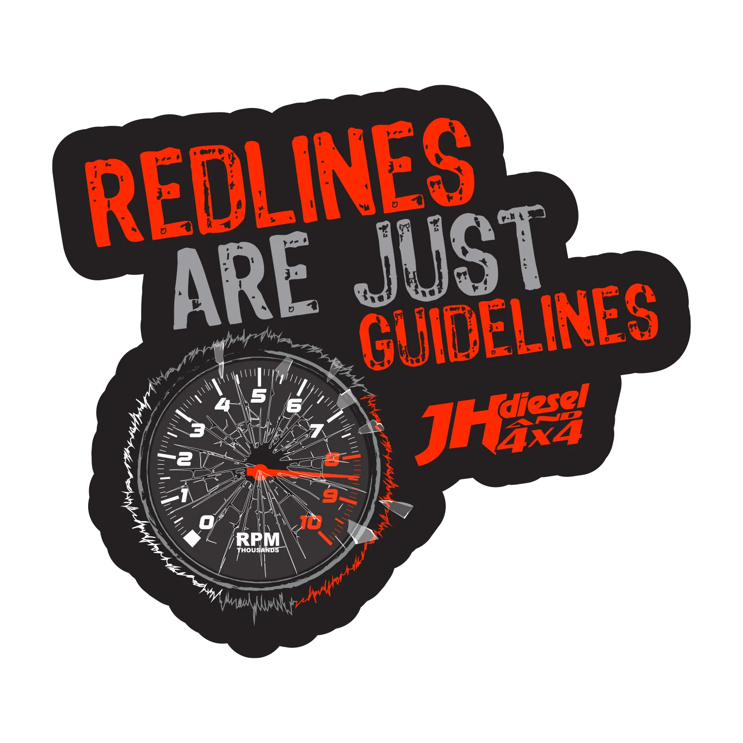 JH's Diesel Red Lines Sticker