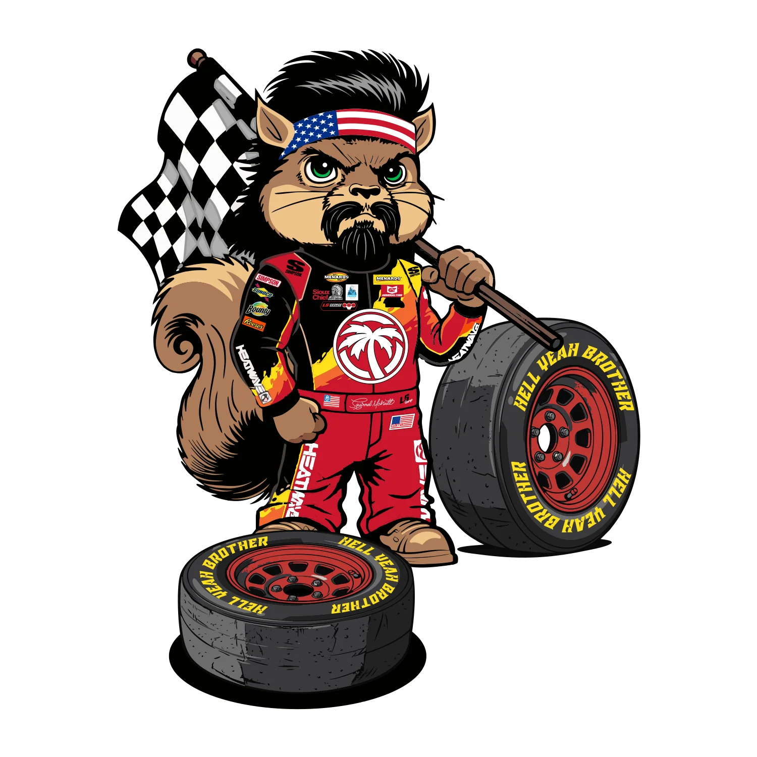 LS George Squirrel McNutt Tire Sticker