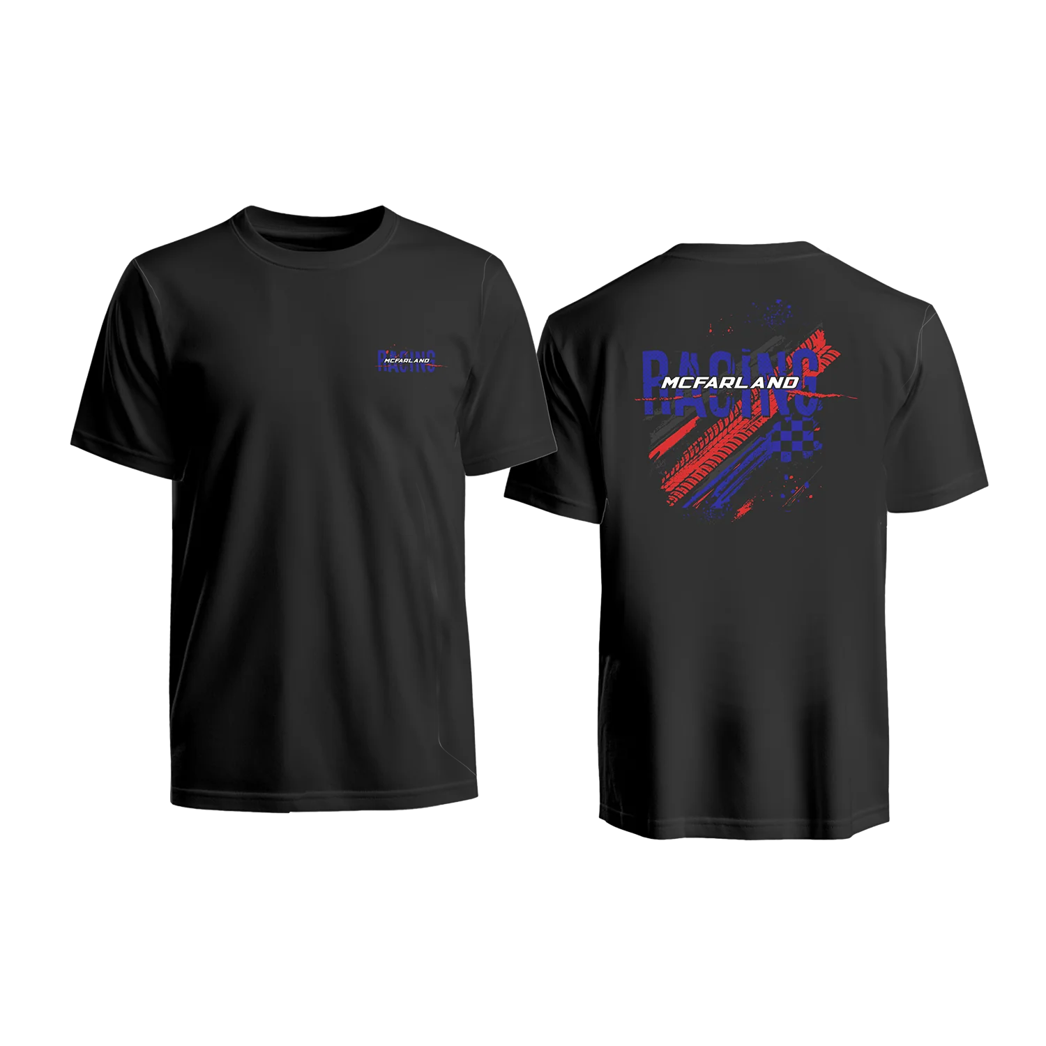 549-mcfarland-racing-tire-tracks-shirt-white-or-black-2.webp McFarland Racing Tire Tracks Shirt (White or Black)